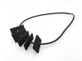 Rubber Geometric Block Necklace