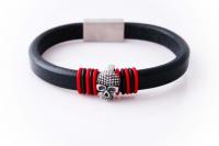 Skull Bracelet - Flat Leather - Customisable!