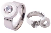 Stainless Steel Stud Ring - Change the Gems!