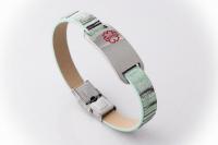 Medical Alert Colourful Flat Leather Bracelet - Customise