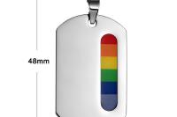 Rainbow Tag Stainless Steel & Leather Choker