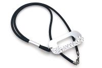 Rubber Bubble Rectangle Long Necklace